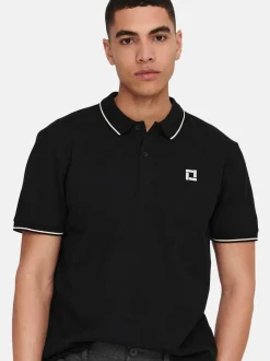 Only&Sons Herren Poloshirt - 2er Pack Onsefletcher in schwarz