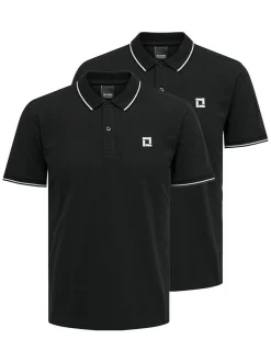 Only&Sons Herren Poloshirt - 2er Pack Onsefletcher in schwarz