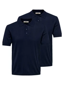 Only&Sons Herren Poloshirt - 2er Pack Wyler in blau