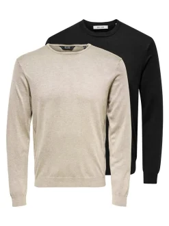 Only&Sons Herren Pullover - 2er Pack Wyler in schwarz