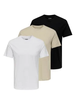 Only&Sons Herren T-Shirt - 3er Pack MAX in schwarz
