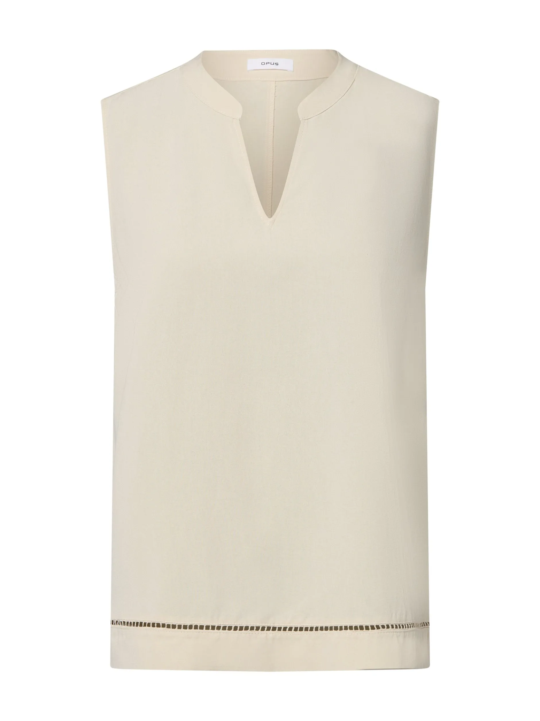 Opus Damen Blussentop mit Leinen-Anteil - Faribica in ecru