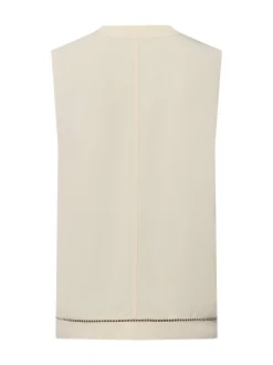 Opus Damen Blussentop mit Leinen-Anteil - Faribica in ecru