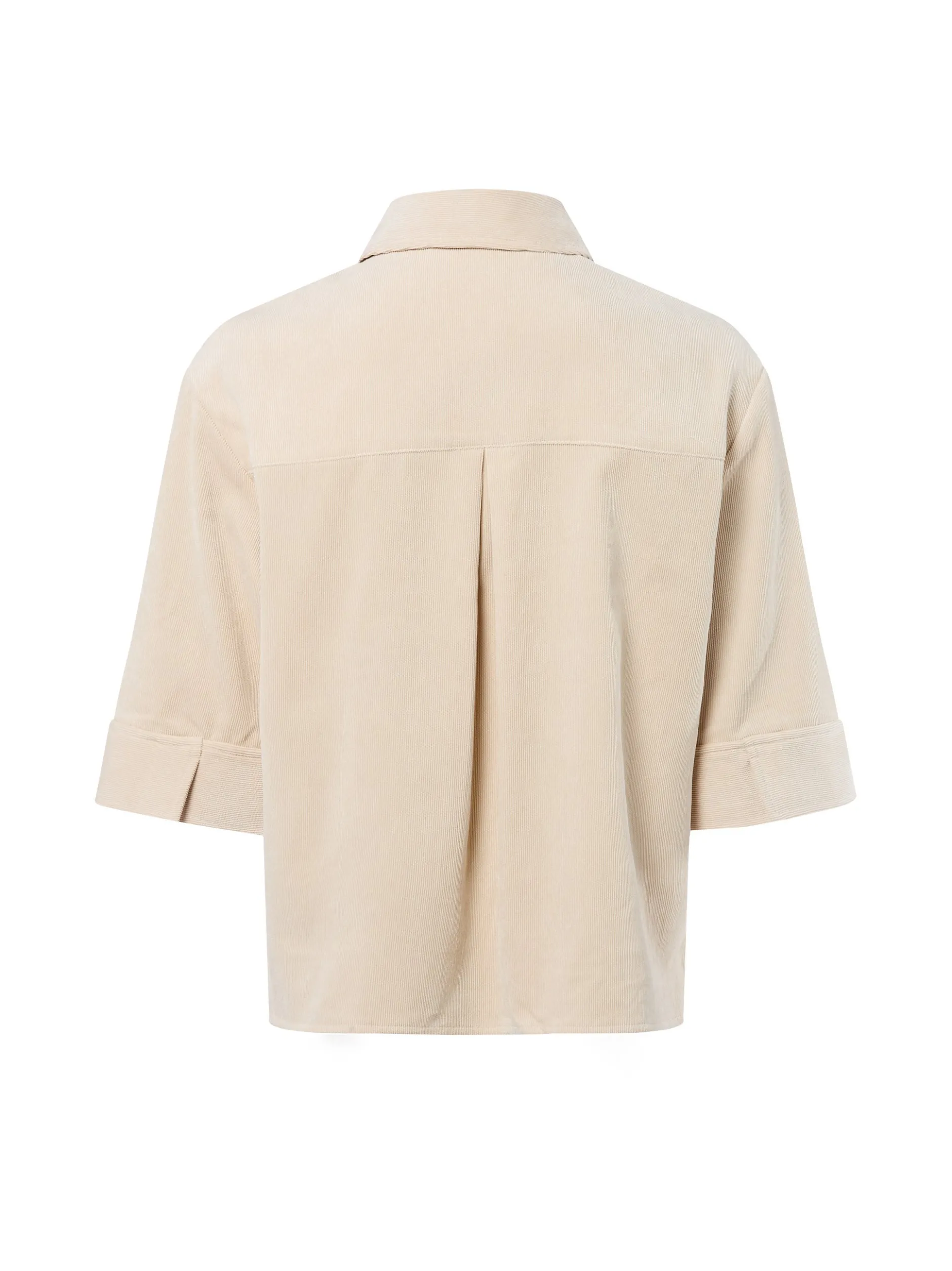 Opus Damen Cord-Hemdbluse - Faisa in beige