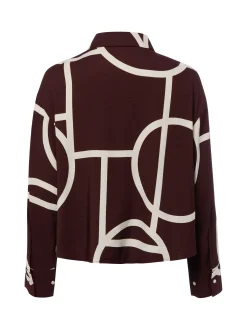 Opus Damen Hemdbluse - Fordoa atelier in aubergine ecru