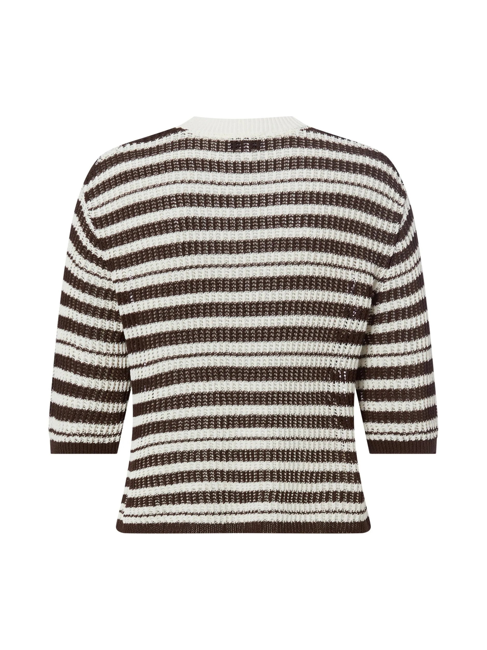 Opus Damen Kurzarm-Strickpullover - Punny in mocca weiß