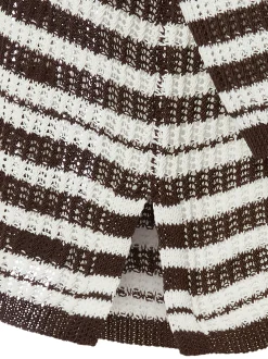 Opus Damen Kurzarm-Strickpullover - Punny in mocca weiß