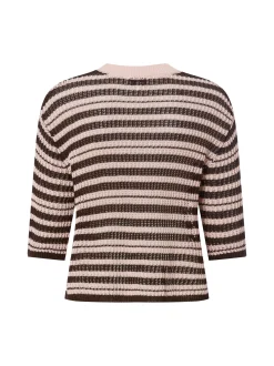 Opus Damen Kurzarm-Strickpullover - Punny in rosa