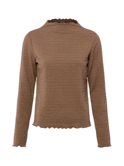 Opus Damen Langarmshirt - Sirken in kastanie