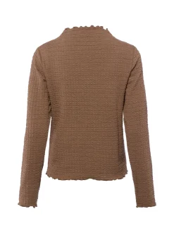 Opus Damen Langarmshirt - Sirken in kastanie