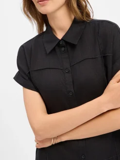 Opus Damen Leinenkleid - Welina in anthrazit