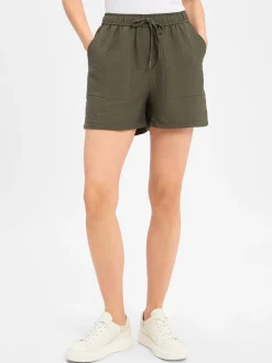 Opus Damen Shorts - Melane in khaki - Länge: kurz