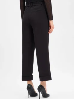 Opus Damen Stoffhose - Meeri crisscross in schwarz