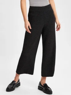 Opus Damen Stoffhose - Misha festive in schwarz silber