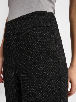 Opus Damen Stoffhose - Misha festive in schwarz silber