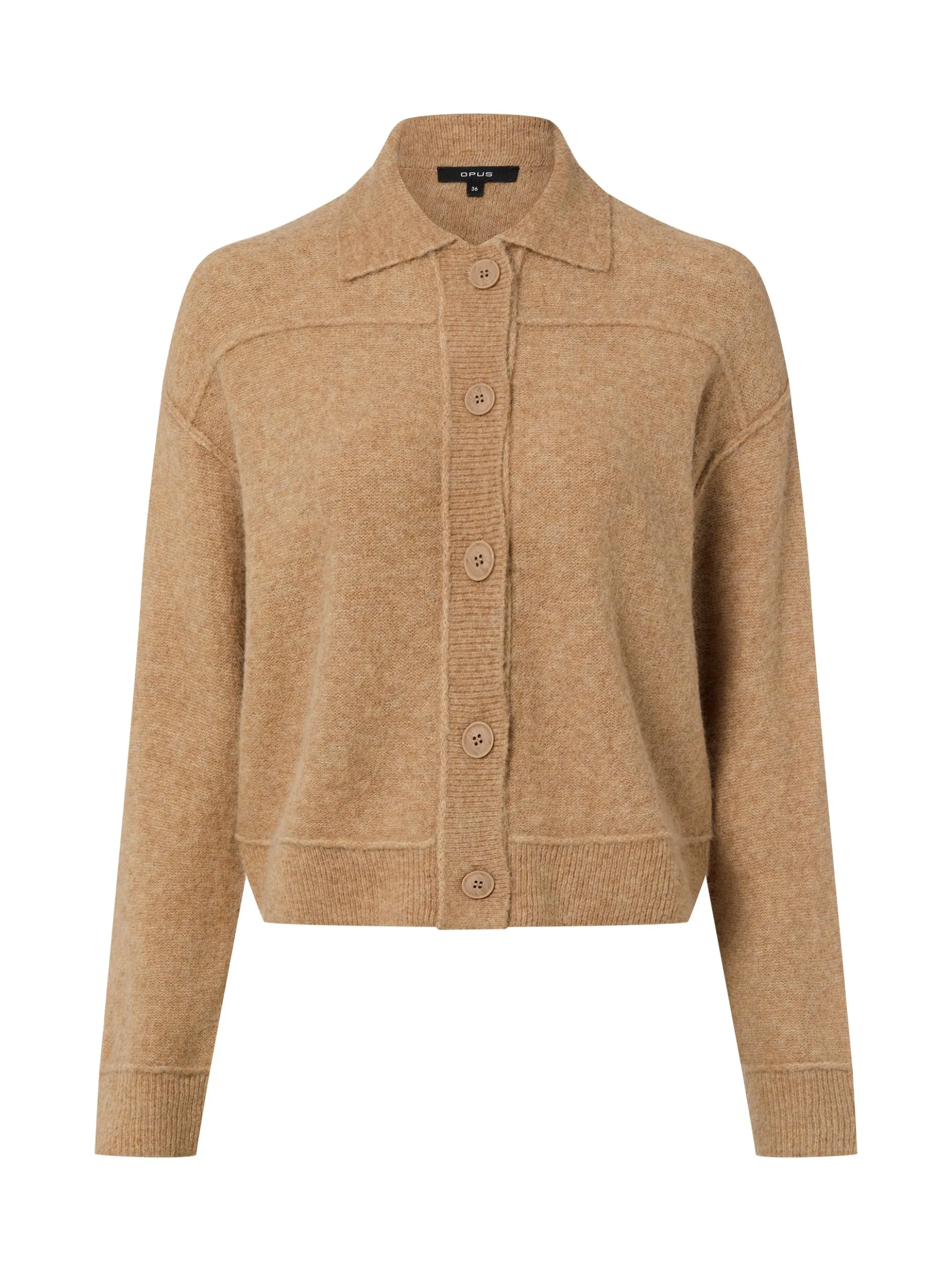 Opus Damen Strickjacke mit Mohairanteil - Daneke in camel
