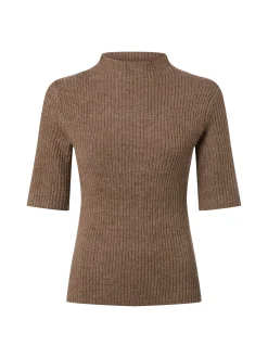 Opus Damen Strickpullover mit Mohair- und Wollanteil - Pedgi in taupe