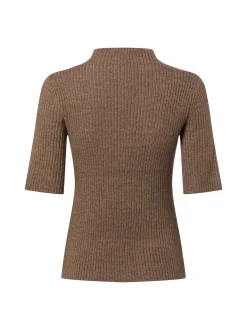 Opus Damen Strickpullover mit Mohair- und Wollanteil - Pedgi in taupe
