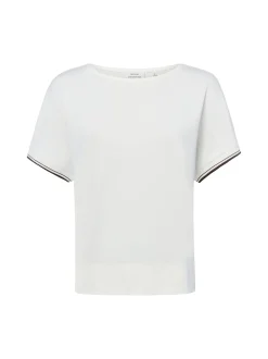Opus Damen T-Shirt - Giprep in ecru - Ärmel: kurzarm