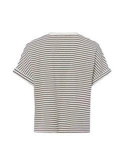 Opus Damen T-Shirt - Sotel in ecru schoko