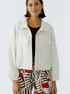Oui Damen Blouson in weiß