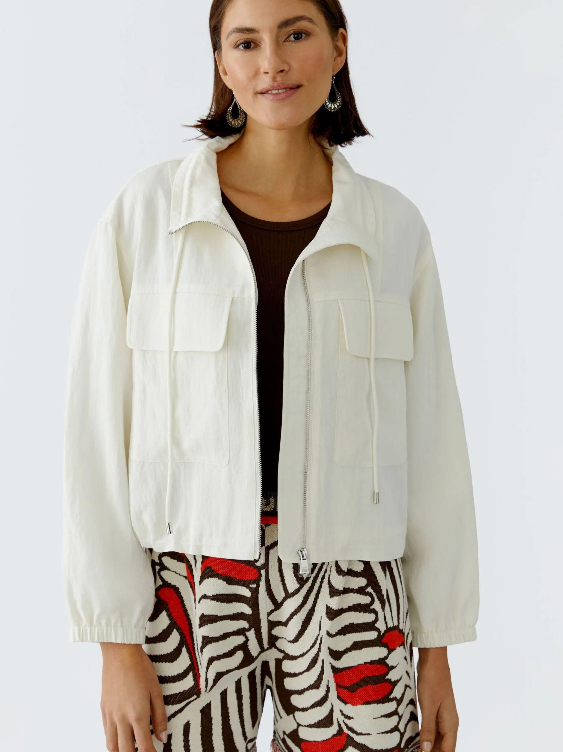 Oui Damen Blouson in weiß