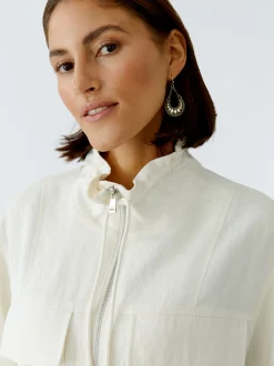 Oui Damen Blouson in weiß