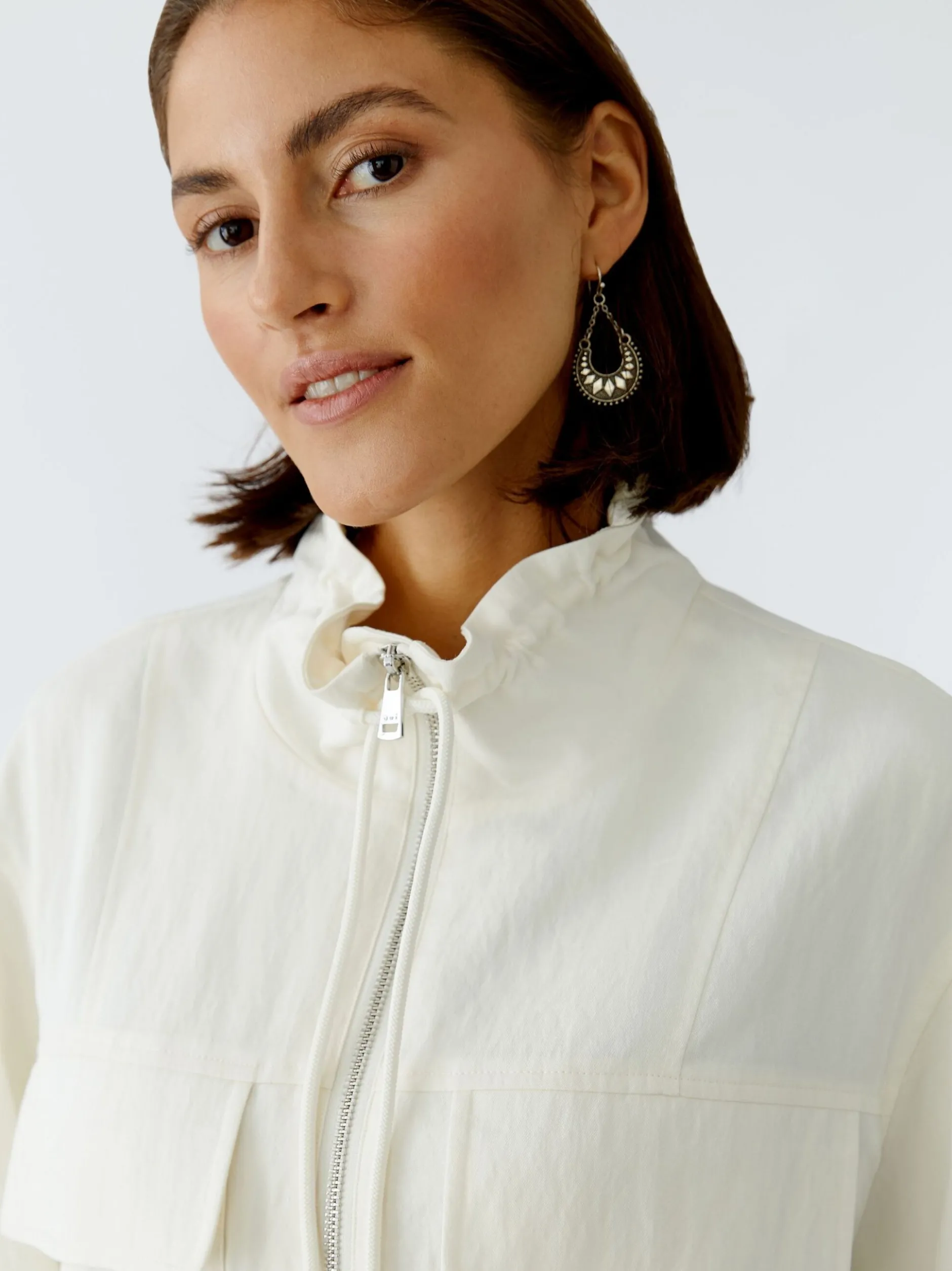 Oui Damen Blouson in weiß