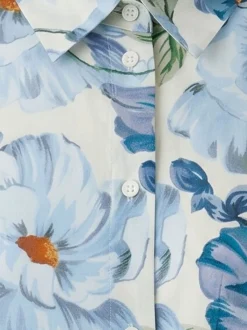 Oui Damen Hemdbluse in blau - Ärmel: langarm