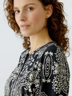 Oui Damen Hängerkleid in schwarz weiß