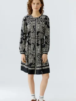Oui Damen Hängerkleid in schwarz weiß