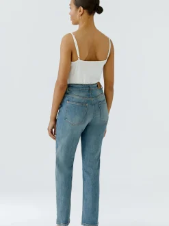 Oui Damen Jeans Relaxed in blau
