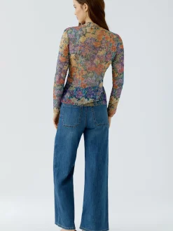 Oui Damen Langarmshirt in purple - Ärmel: langarm