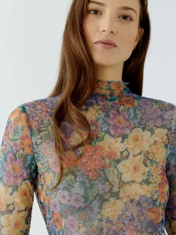 Oui Damen Langarmshirt in purple - Ärmel: langarm