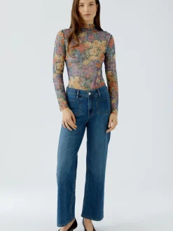 Oui Damen Langarmshirt in purple - Ärmel: langarm