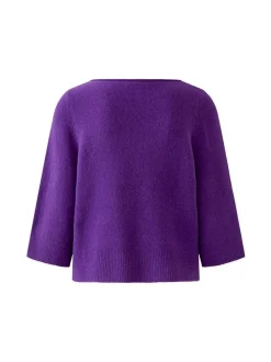 Oui Damen Pullover in purple - Ausschnitt: U-Boot