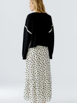 Oui Damen Pullover in schwarz - Ausschnitt: Rundhals