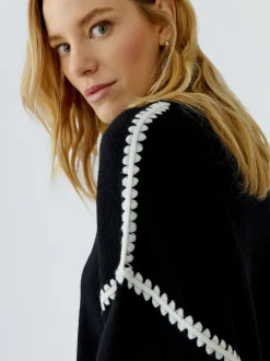 Oui Damen Pullover in schwarz - Ausschnitt: Rundhals