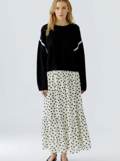 Oui Damen Pullover in schwarz - Ausschnitt: Rundhals