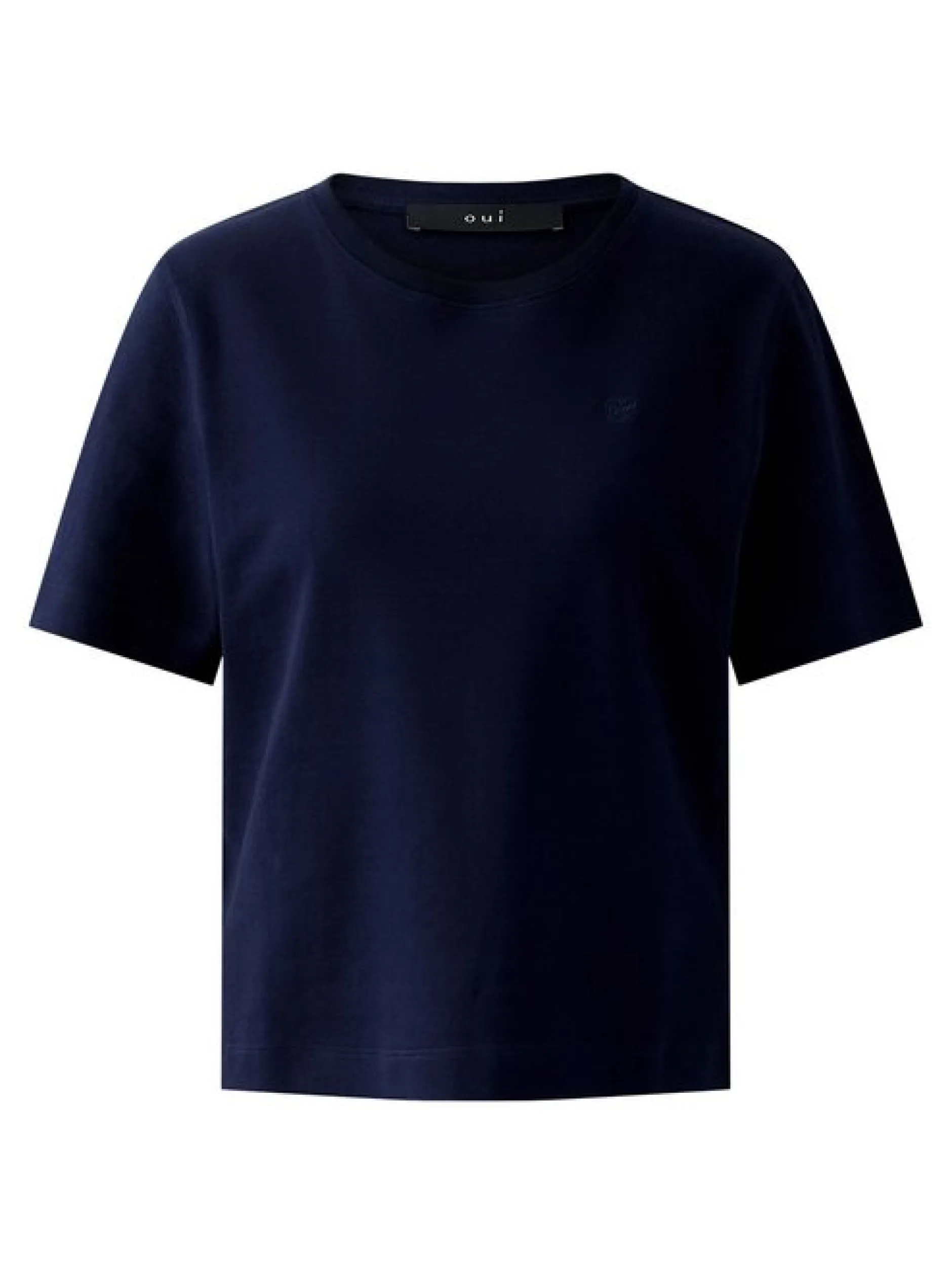 Oui Damen T-Shirt in blau - Ausschnitt: Rundhals