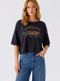 Oui Damen T-Shirt in schwarz - Ausschnitt: U-Boot