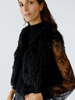 Oui Damen Weste in schwarz
