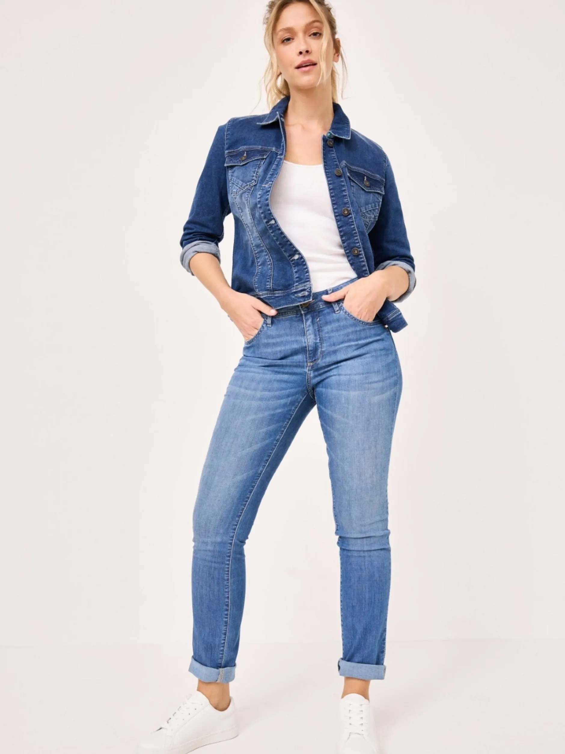 Paddock`s Damen 5-Pocket Jeans - LIA Slim Fit in blue stone