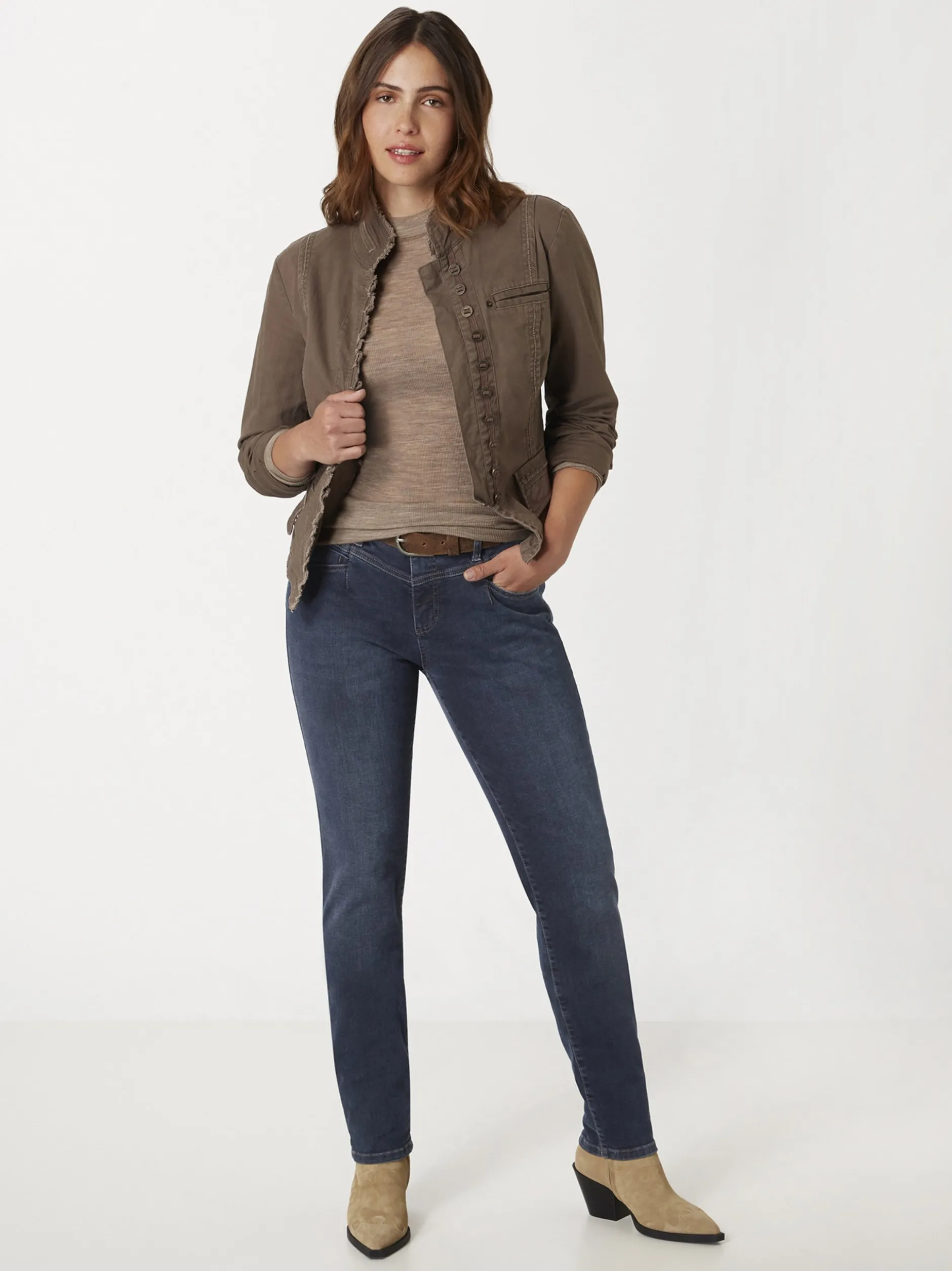 Paddock`s Damen 5-Pocket Jeans - LUCY Skinny Fit in dark stone