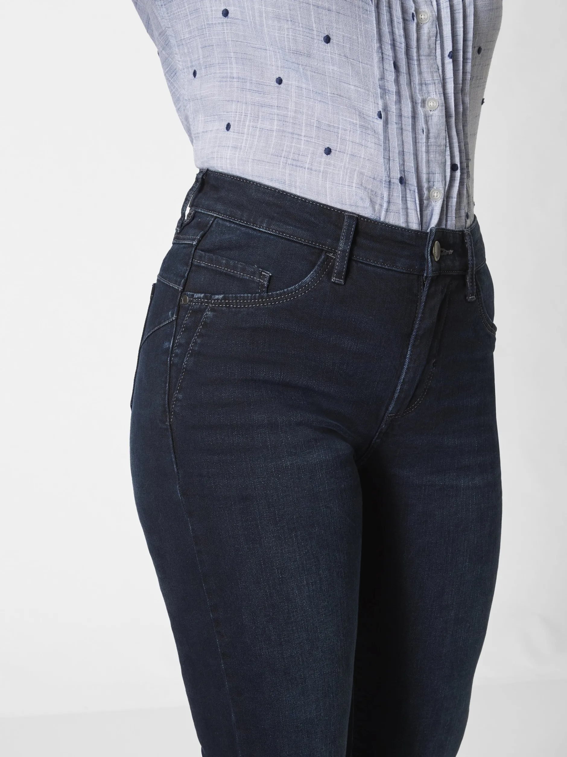 Paddock`s Damen 5-Pocket Jeans - PAT Slim Fit in dark stone