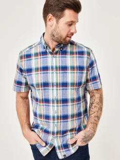 Paddock`s Herren Baumwollhemd - Regular Fit in marine