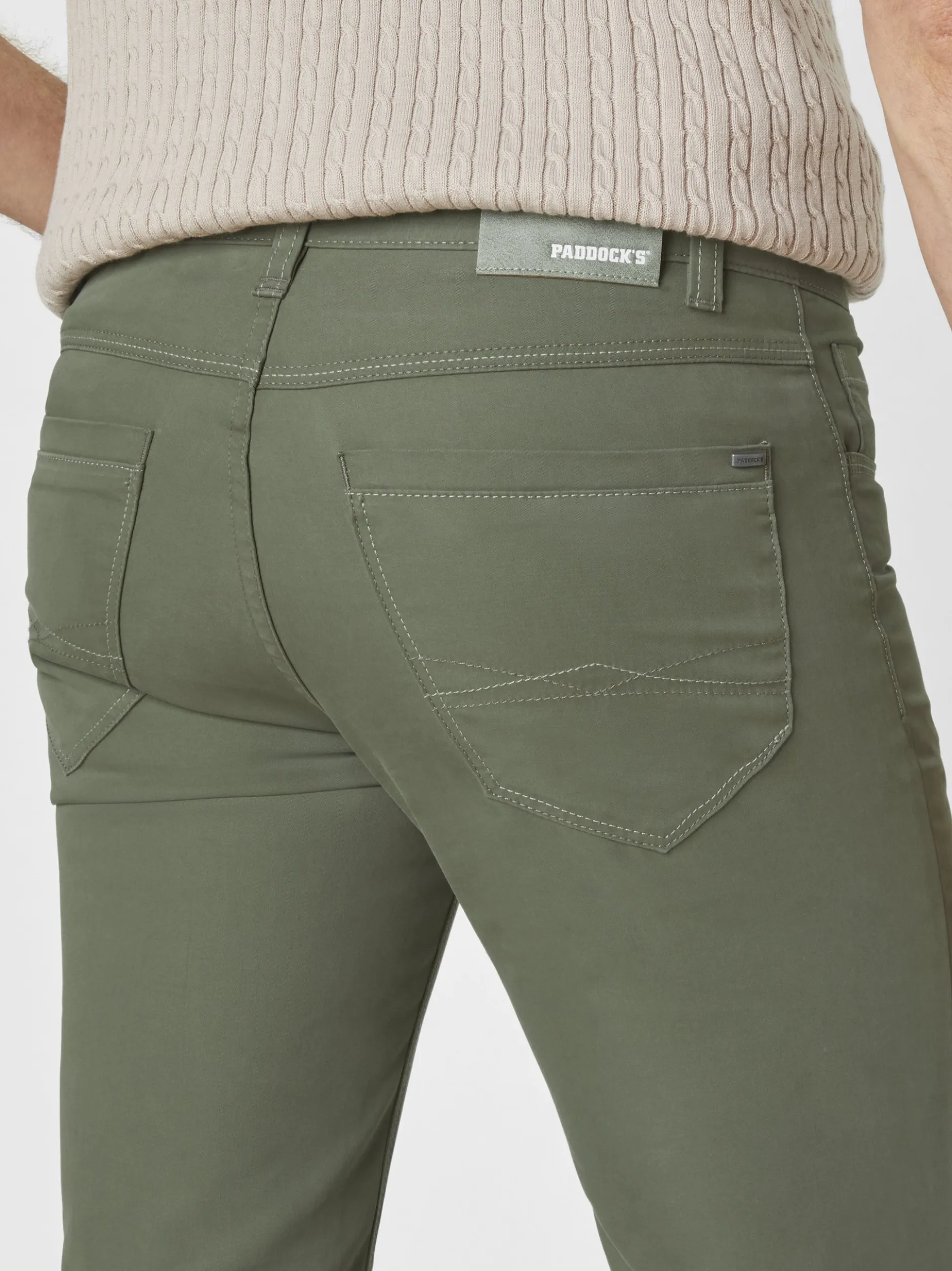 Paddock`s Herren 5-Pocket Hose - PIPE Slim Fit in khaki