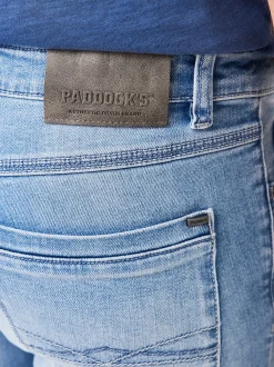 Paddock`s Herren 5-Pocket Jeans - PIPE Slim Fit in bleached