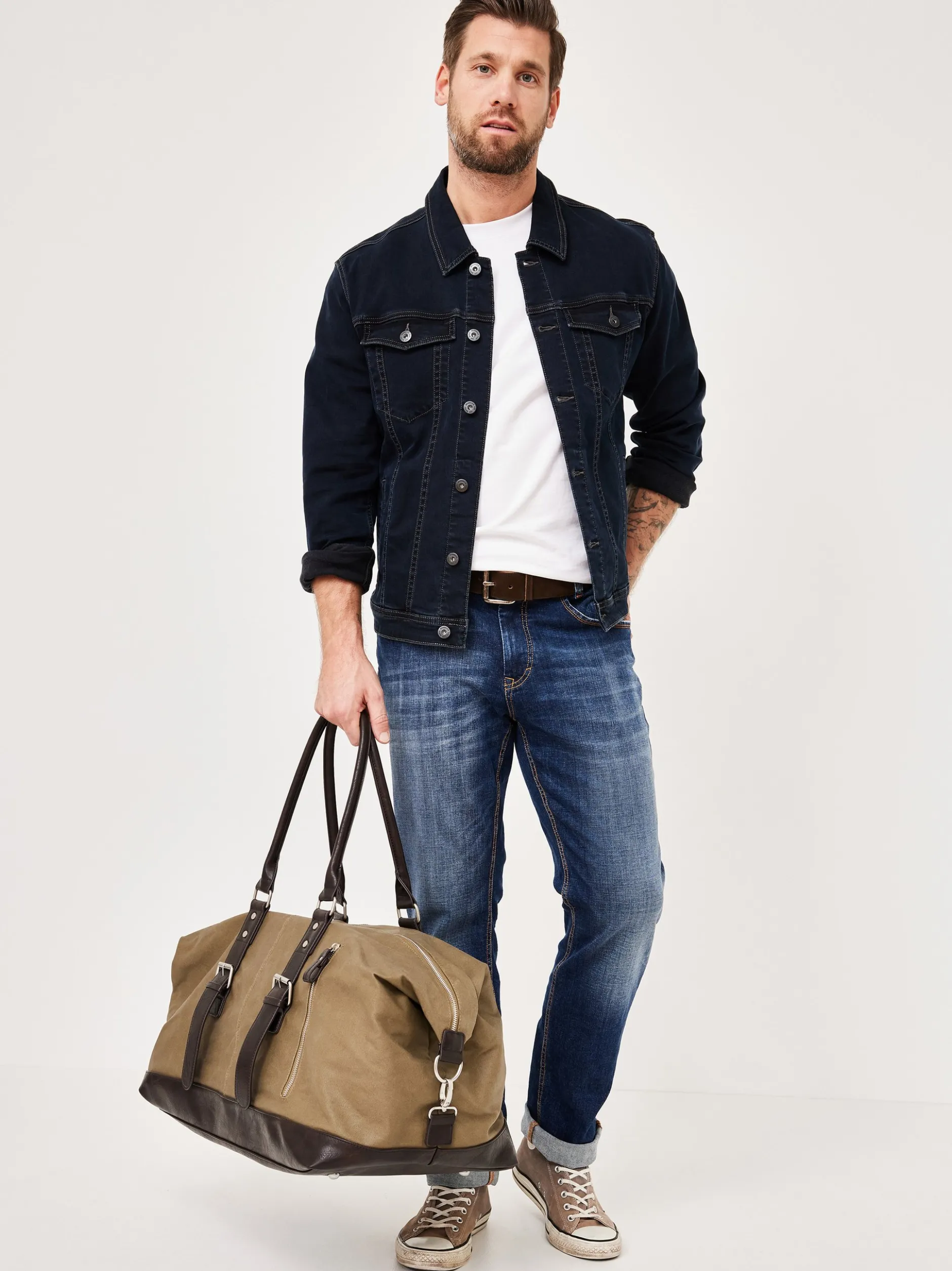 Paddock`s Herren Reisetasche - Canvas Weekender in braun