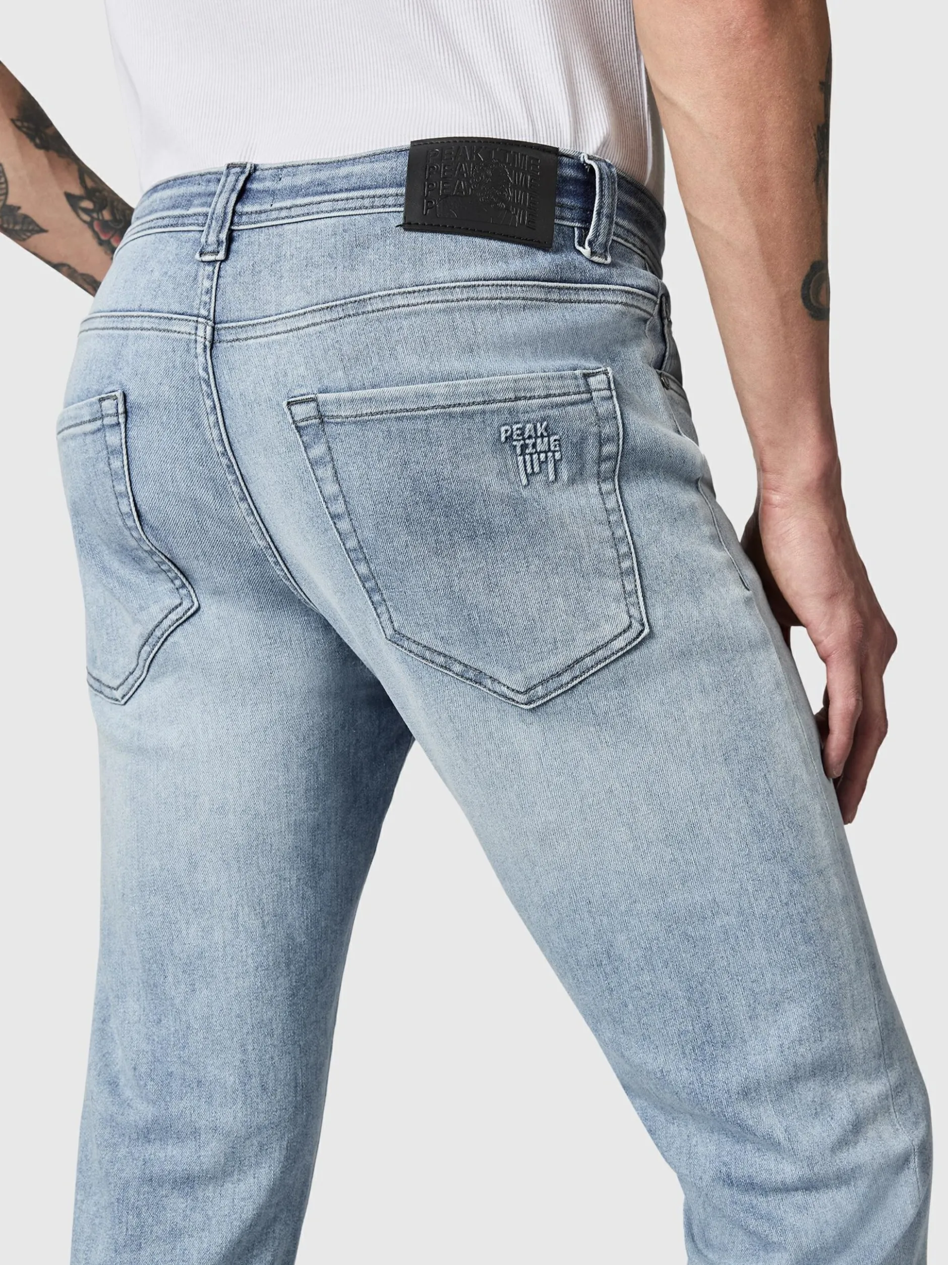 Peak Time Herren Slim-fit-Jeans - Mailand in hellblau